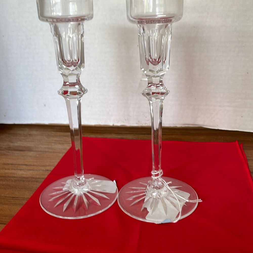 Rogaska Crystal candle sticks (2).